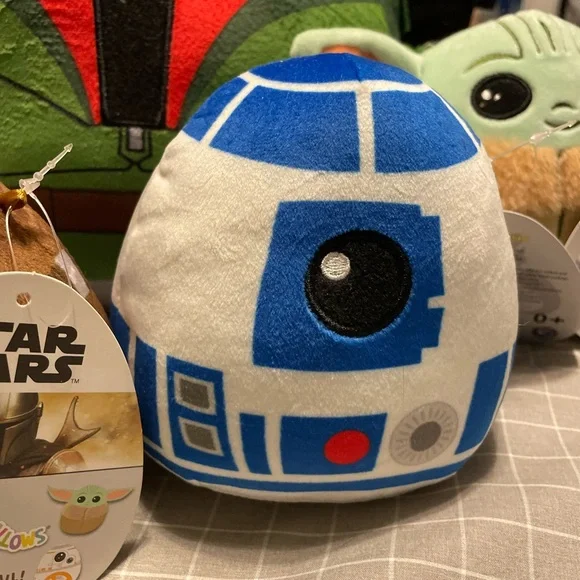 Squishmallows Star Wars Chewbacca and R2-D2 Plush - Brown, Blue, White - Picture 3 of 6